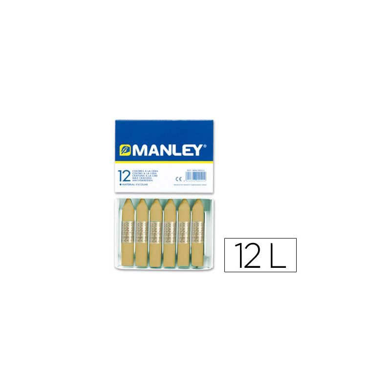 Lapices cera manley unicolor tierra sombra natural n.67 caja de 12 unidades