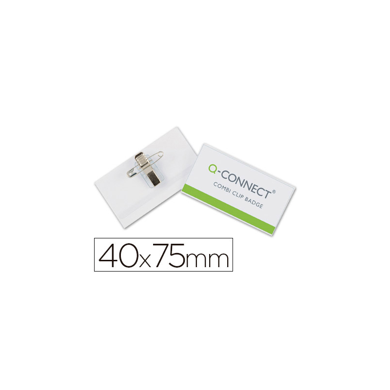 Identificador q-connect con pinza e imperdible kf17457 40x75 mm