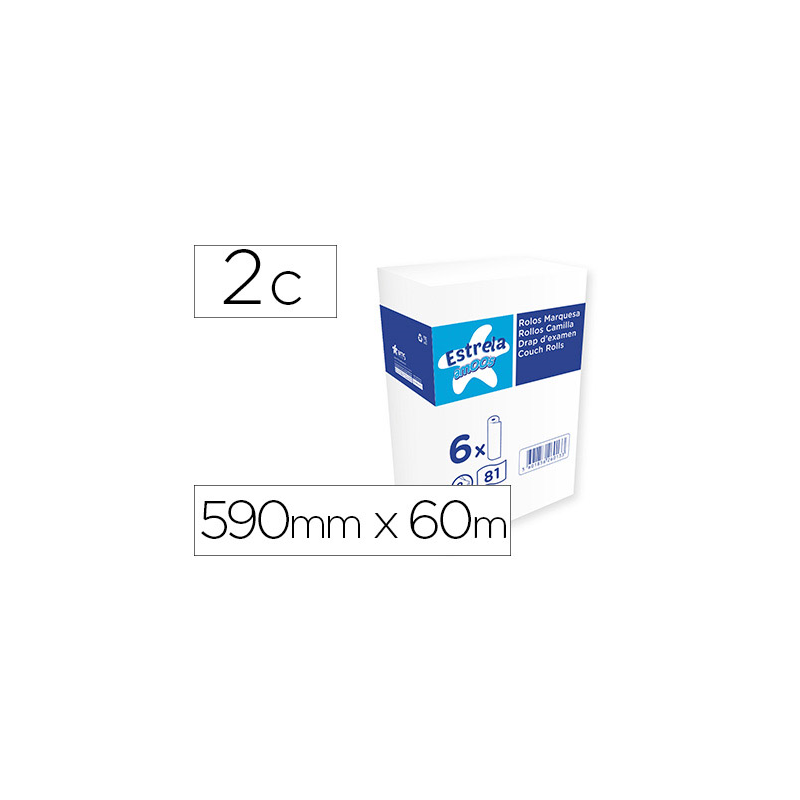 Rollo papel para camillas amoos 2 capas 81 servicios 590 mm x 60 m