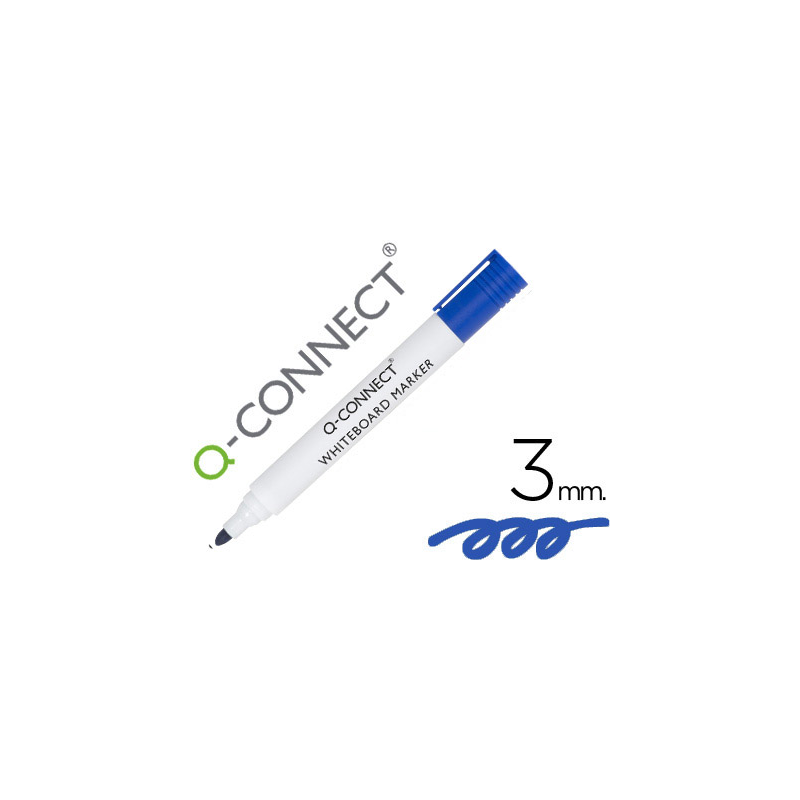 Rotulador q-connect pizarra blanca color azul punta redonda 3 mm