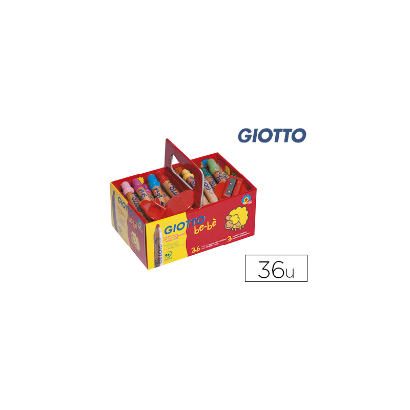 Lapices de colores giotto bebe super schoolpack de 36 unidades + 3 sacapuntas