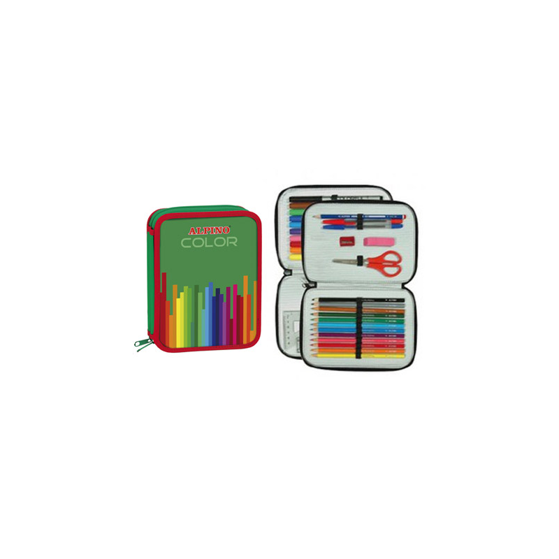 Plumier escolar alpino color pequeño doble cremallera