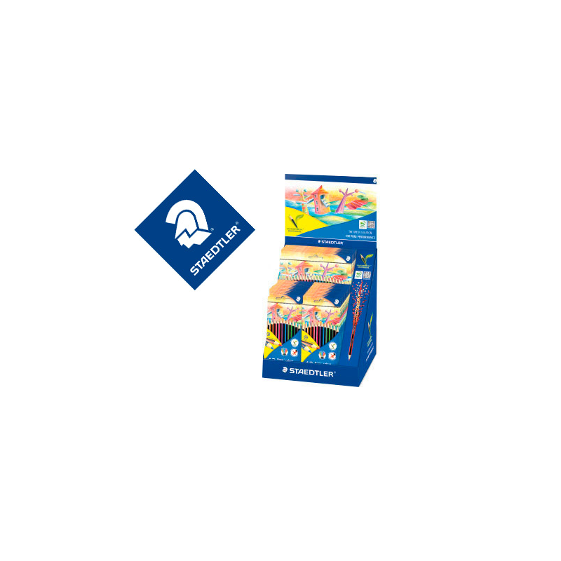 Lapices de colores staedtler noris colour 185 expositor de 20 cajas de 12 colores y 5 cajas de 24 colores