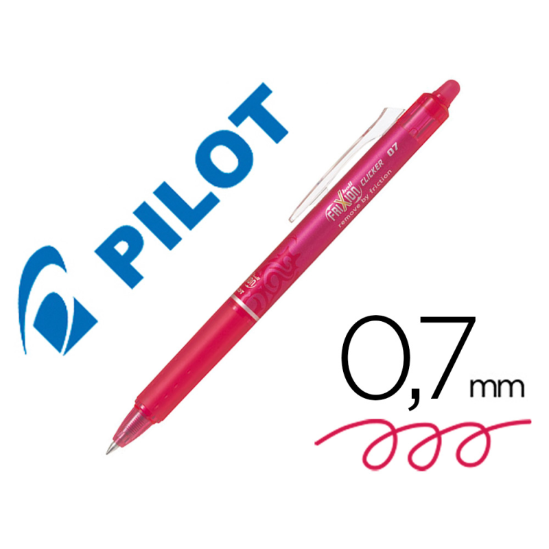 Boligrafo pilot frixion clicker borrable 0,7 mm color rosa
