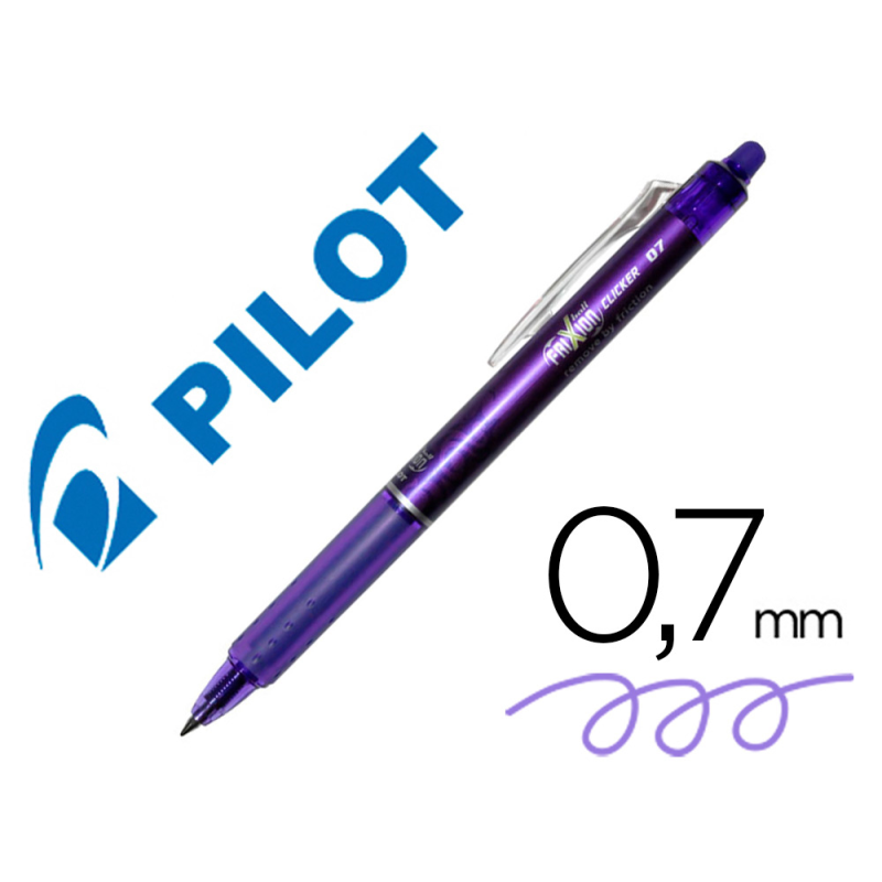 Boligrafo pilot frixion clicker borrable 0,7 mm color violeta