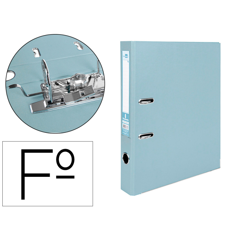 Archivador de palanca liderpapel folio documenta forrado pvc con rado lomo 52 mm gris compresor metalico