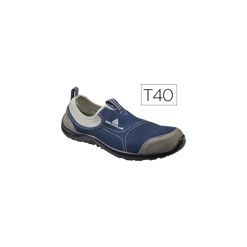 Zapatos de seguridad deltaplus de poliester y algodon con plantilla y puntera - color azul marino talla 40