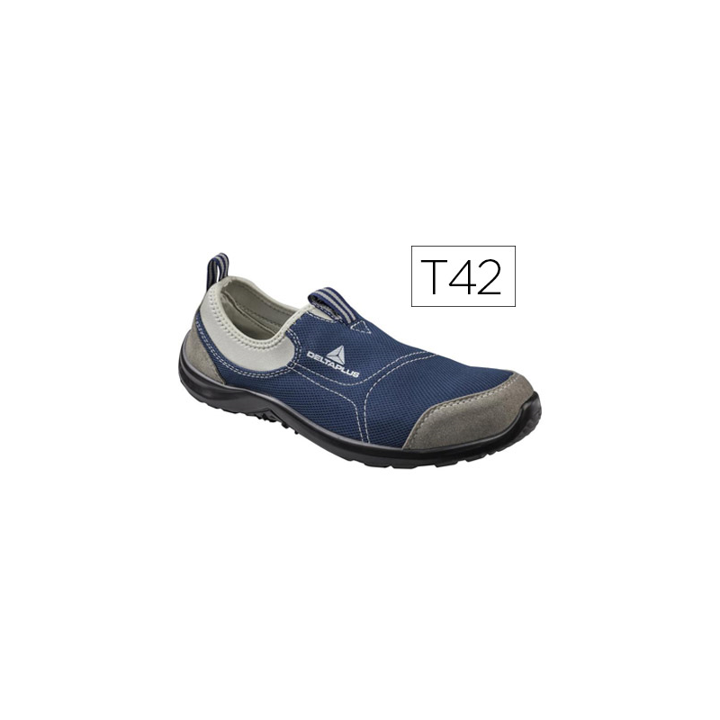 Zapatos de seguridad deltaplus de poliester y algodon con plantilla y puntera - color azul marino talla 42