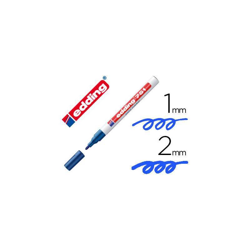 Rotulador edding punta fibra 751 azul punta redonda 1-2 mm