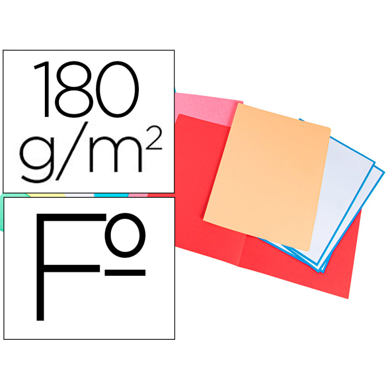 Subcarpeta cartulina liderpapel folio colores surtidos paquete de 25 unidades retractiladas