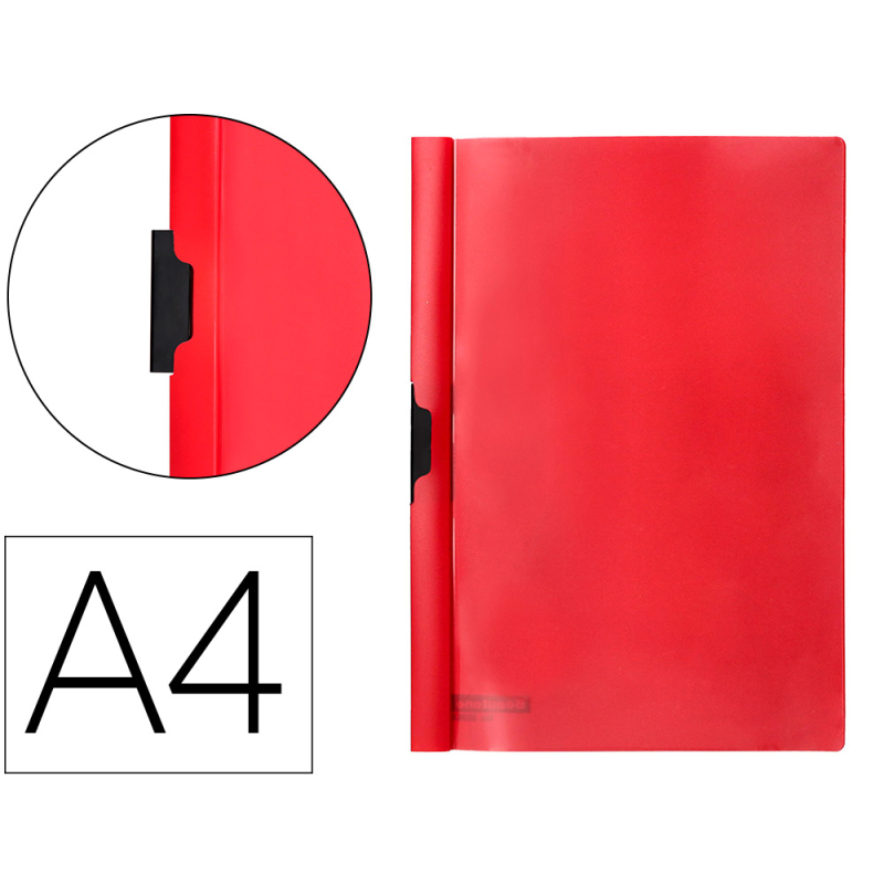 Carpeta beautone dossier pinza lateral 35360 polipropildin-a4 roja 25 h. pinza desliz-pack de 10 retractilado