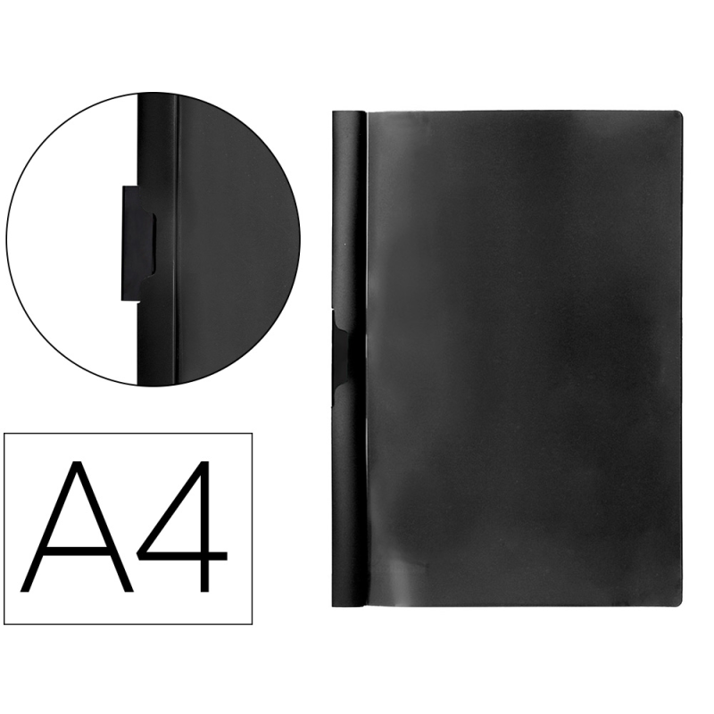 Carpeta beautone dossier pinza lateral 35365 polipropildin a4 negra 25 h. pinza desli-pack de 10 retractilado