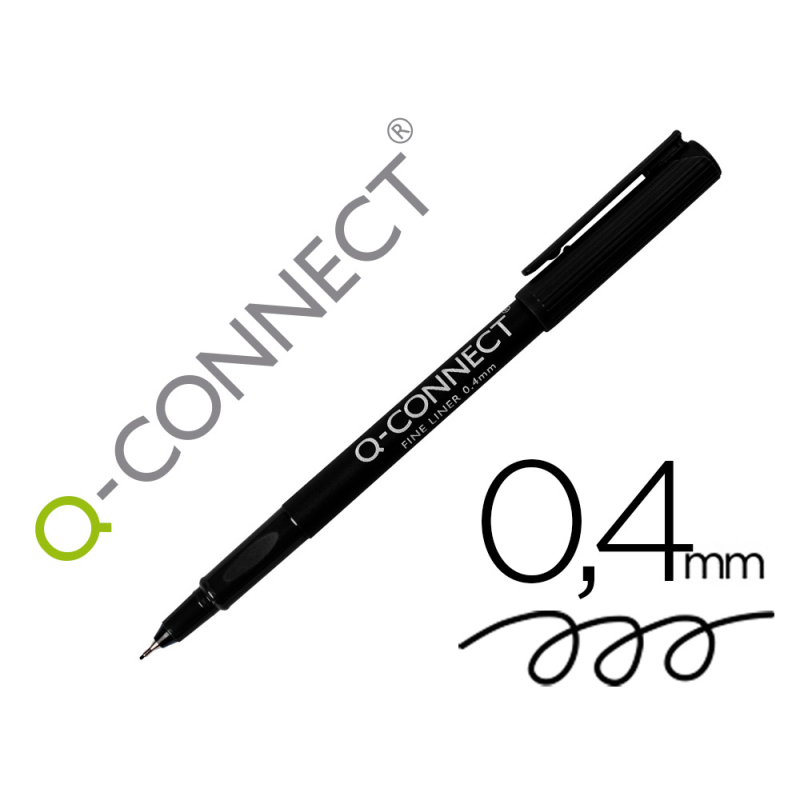 Rotulador q-connect punta de fibra fine liner negro 0,4 mm