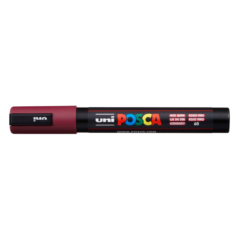 Rotulador uni posca 1,8 - 2,5 mm pc-5m rojo vino