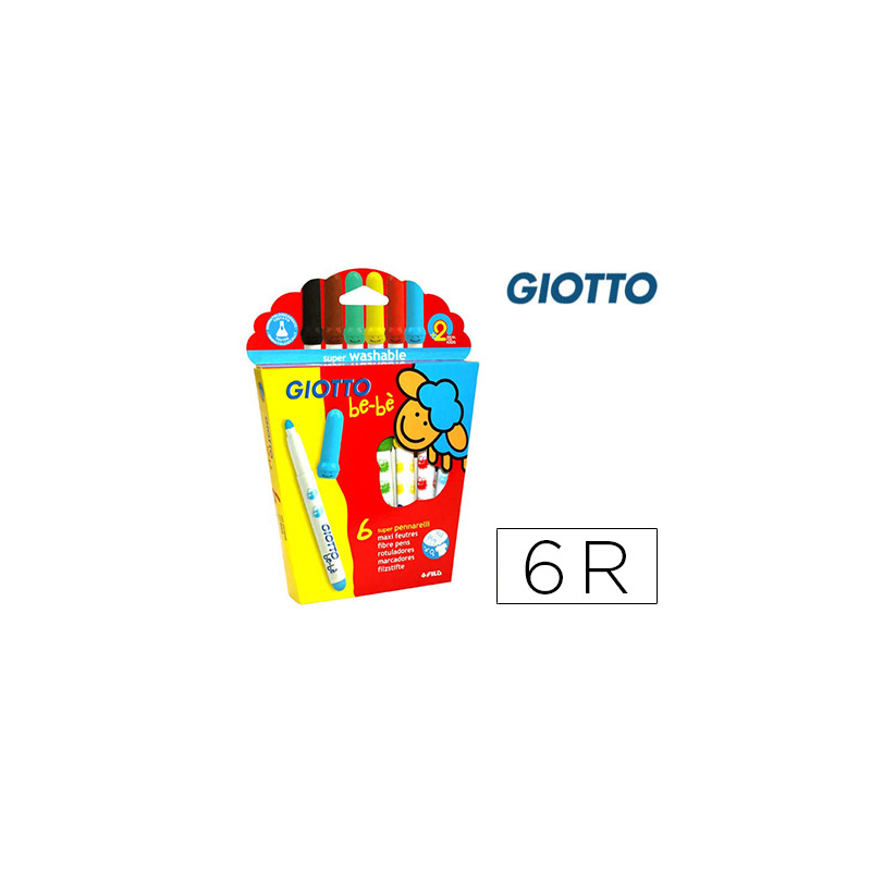 Rotulador giotto super bebe caja de 6 unidades colores surtidos