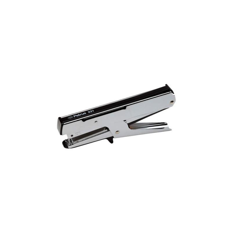 Grapadora petrus de tenaza 221 metalica capacidad de grapado 20 hojas usa grapas 23/6