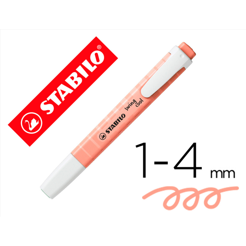 Rotulador stabilo fluorescente swing cool pastel melocoton