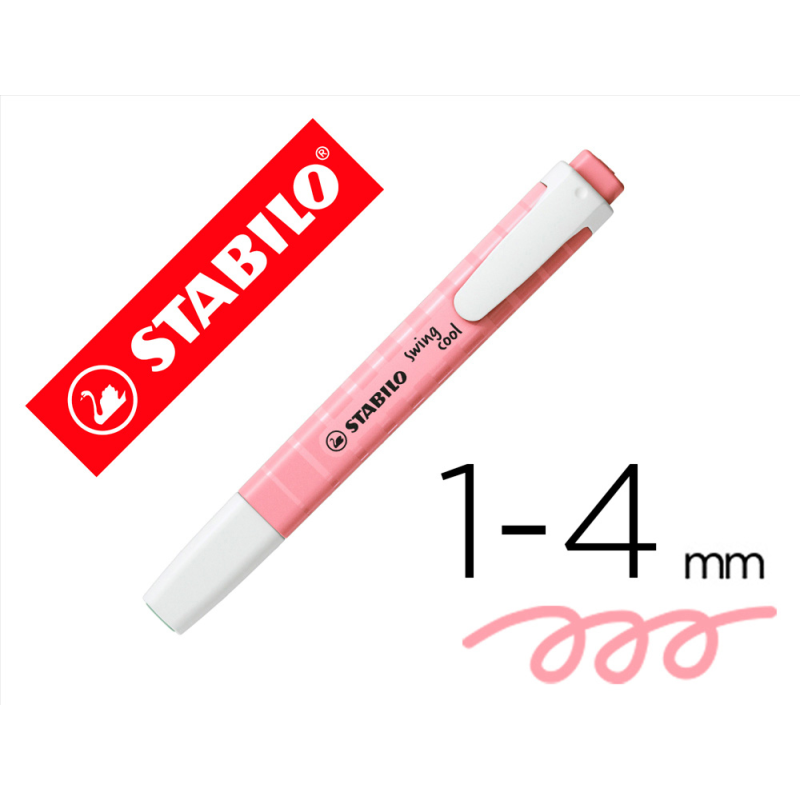 Rotulador stabilo fluorescente swing cool pastel rosa