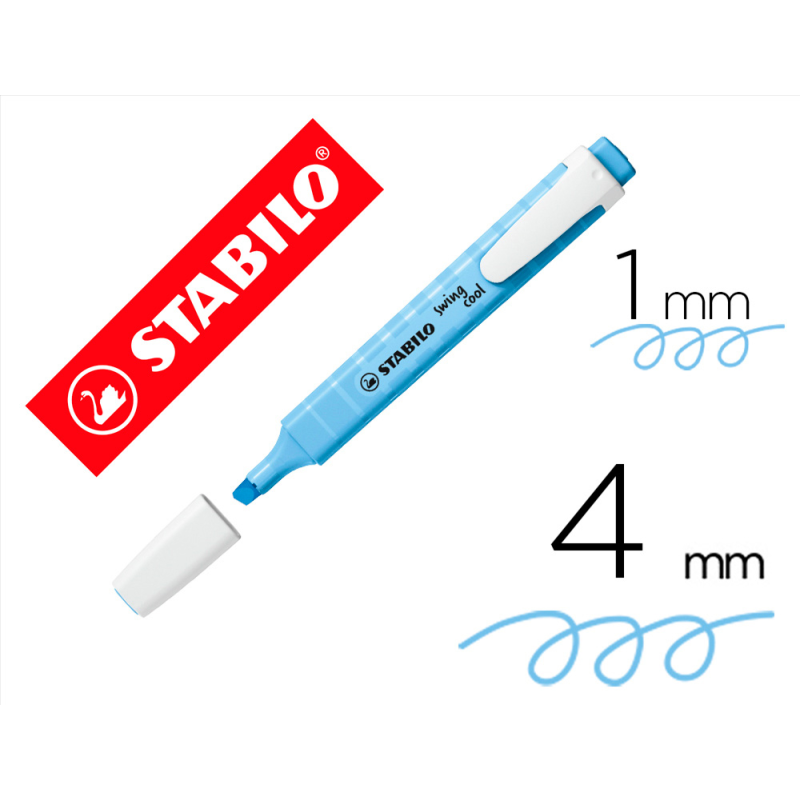 Rotulador stabilo fluorescente swing cool pastel azul ventoso