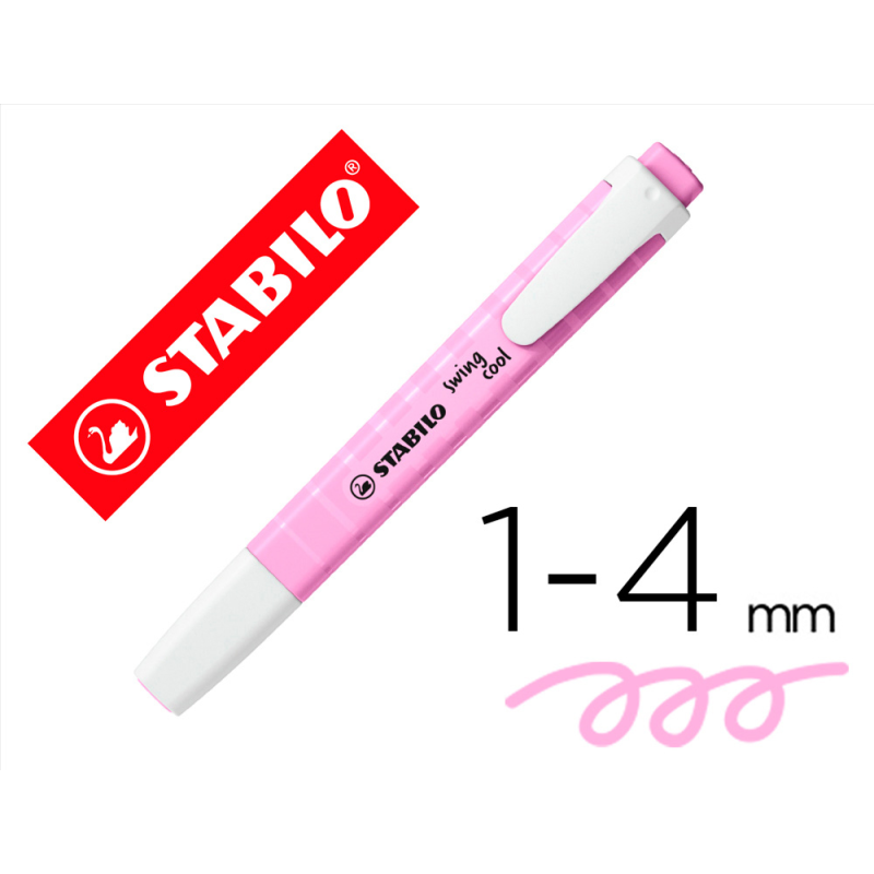 Rotulador stabilo fluorescente swing cool pastel fucsia helado