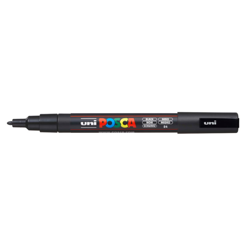 Rotulador uni posca pc-3m marcador de pintura punta conica 0,9-1,3 mm negro