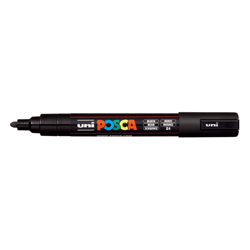 Rotulador uni posca pc-5m marcador de pintura punta conica 1,8-2,5 mm negro
