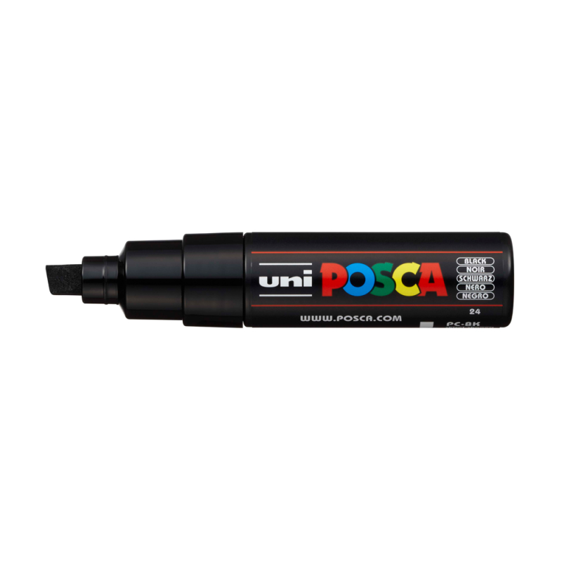 Rotulador uni posca pc-8k marcador de pintura punta biselada 8 mm negro