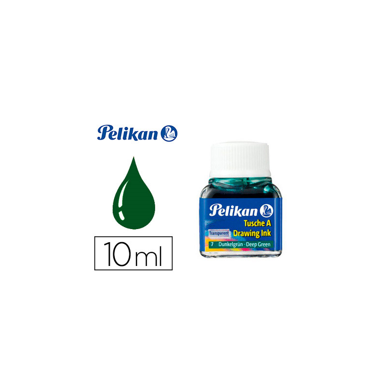 Tinta china pelikan verde oscuro bote de 10 ml