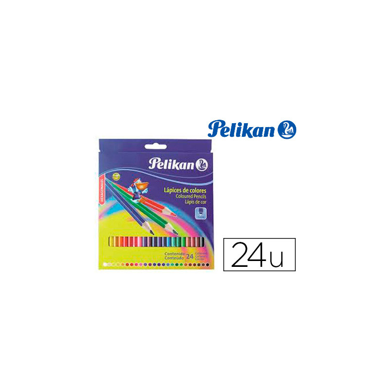 Lapices de colores pelikan hexagonales caja de 24 colores surtidos