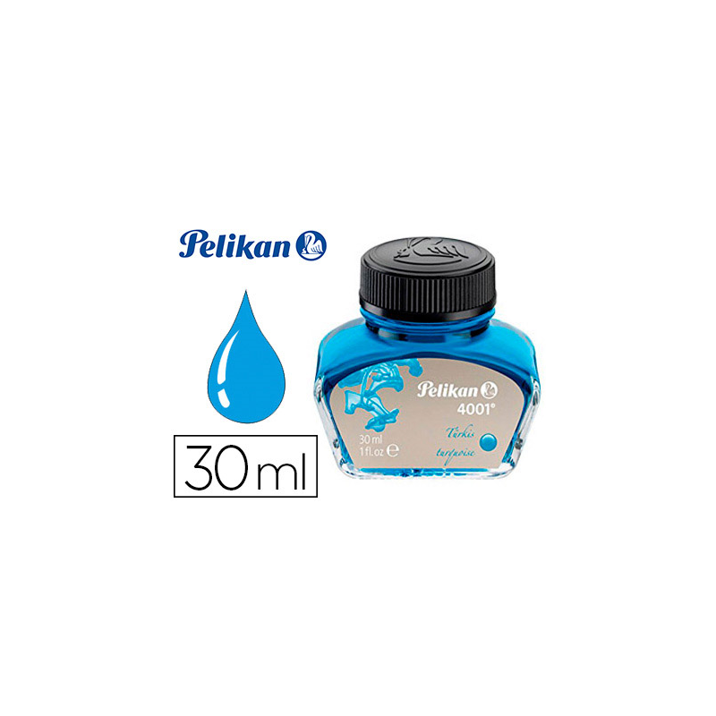 Tinta estilografica pelikan 4001 turquesa bote 30 ml