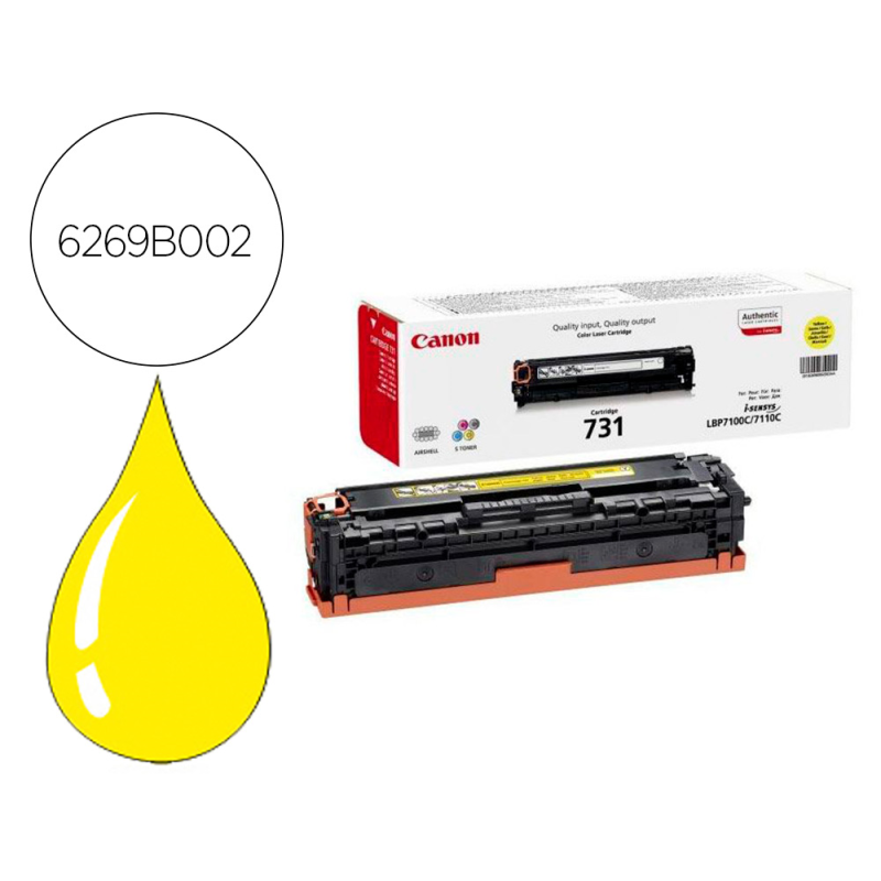 Toner canon 731 lbp7100cn / lbp7100cw / mf623cn / mf628cw / mf8230cn/ mf8280cw amarillo 1500pag