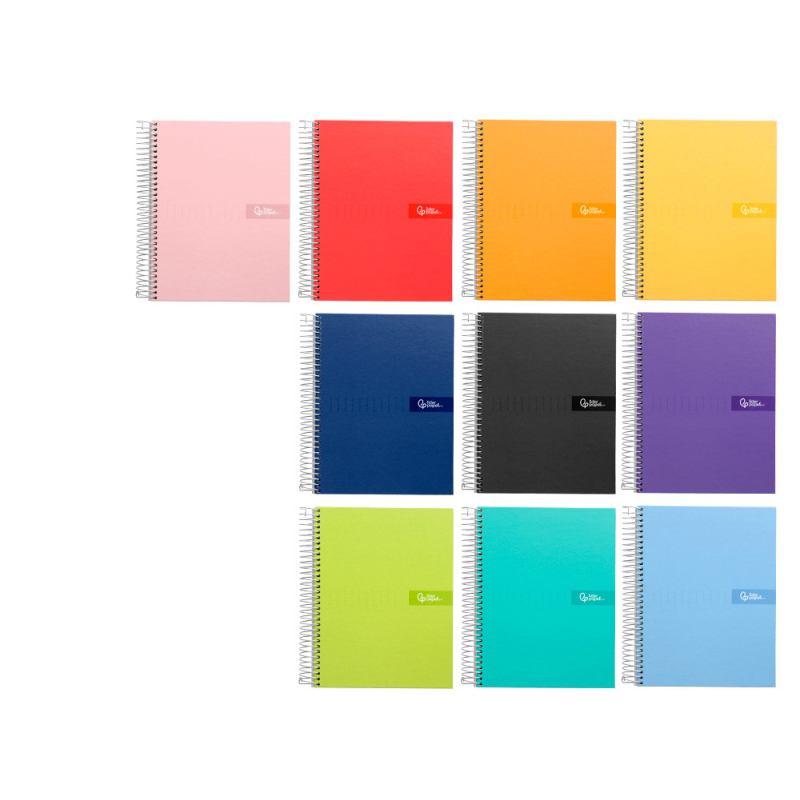 Cuaderno espiral liderpapel a5 crafty tapa forrada 80h 90gr milimetrado 2mm colores surtidos