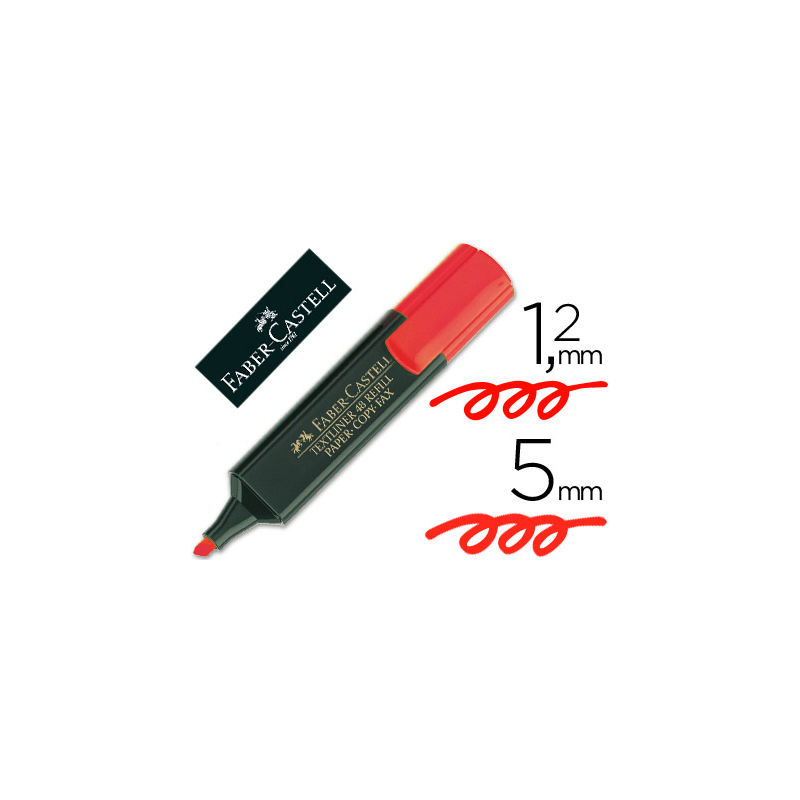 Rotulador faber castell fluorescente textliner 48 rojo