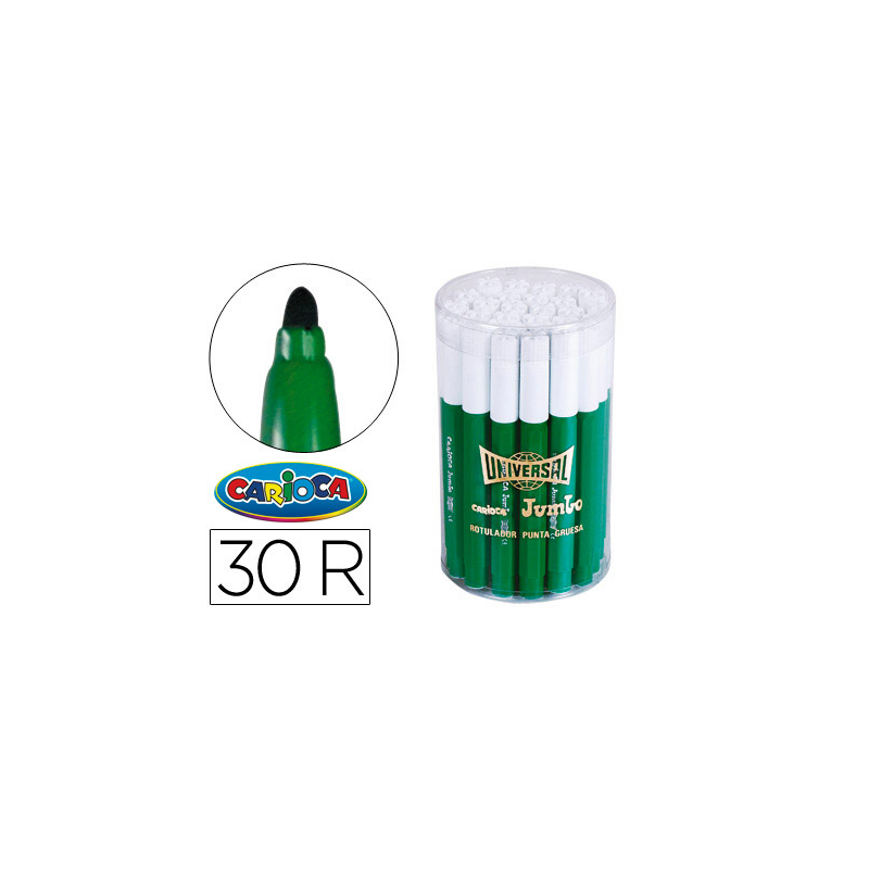 Rotulador carioca jumbo verde punta gruesa bote de 30 unidades
