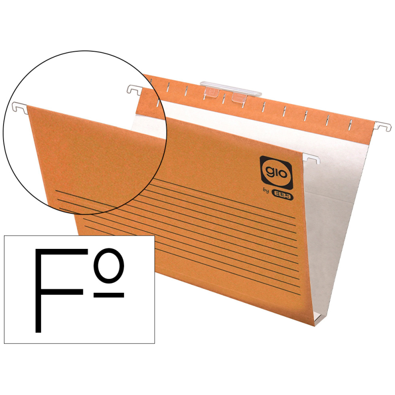 Carpeta colgante gio folio visor superior corto cristal kraft bicolor eco lomo 30 mm