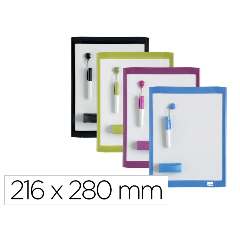 Pizarra nobo hogar magnetica + borrador 216x280 mm colores surtidos
