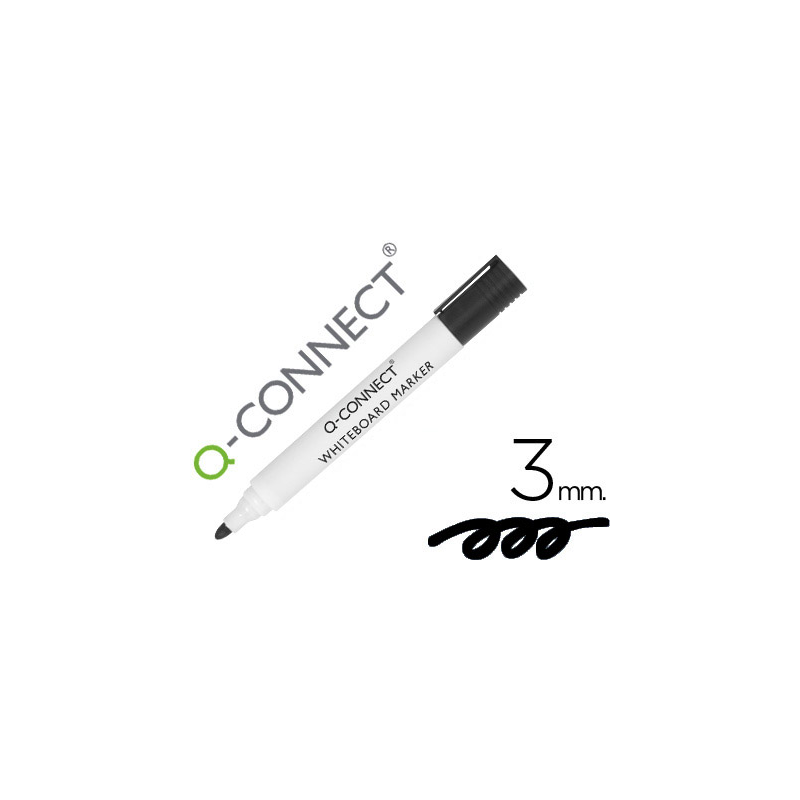 Rotulador q-connect pizarra blanca color negro punta redonda 3 mm