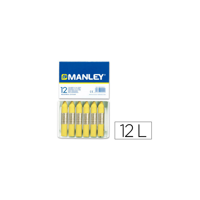 Lapices cera manley unicolor verde amarillo claro n.47 caja de 12 unidades