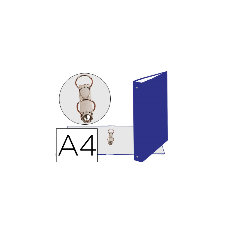 Carpeta de 2 anillas 30mm redondas exacompta din a4 carton forrado azul