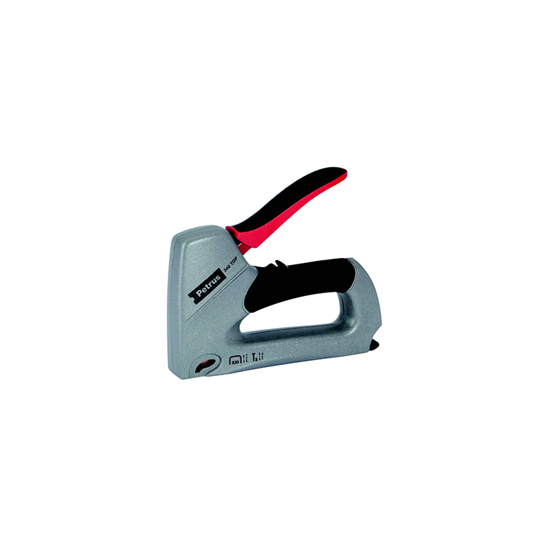 Grapadora petrus clavadora 340 top bricolaje cuerpo de aluminio ajuste de potencia utiliza grapas nº530 y clavos nº8