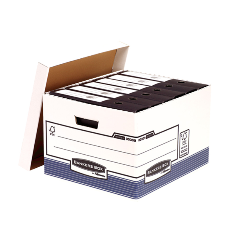 Cajon fellowes carton reciclado para almacenamiento de archivo capacidad 4 cajas de archivo tamaño folio