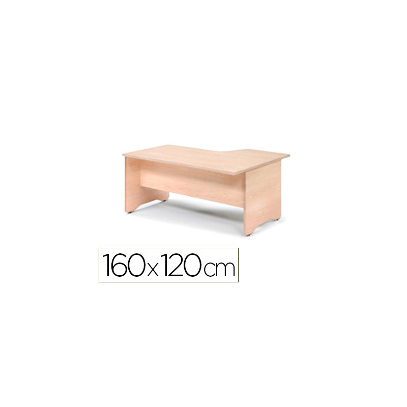 Mesa rocada serie work 160x110x76 cm izquierda acabado aa01 haya/haya
