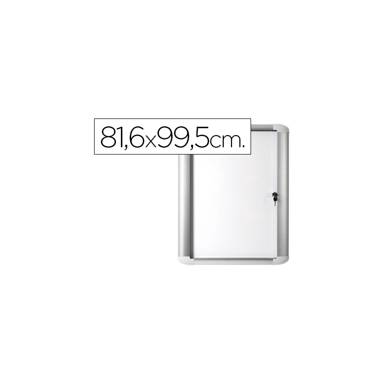 Vitrina de anuncio bi-office magnetica 816x995 mm para exterior con marco de aluminio y cerradura