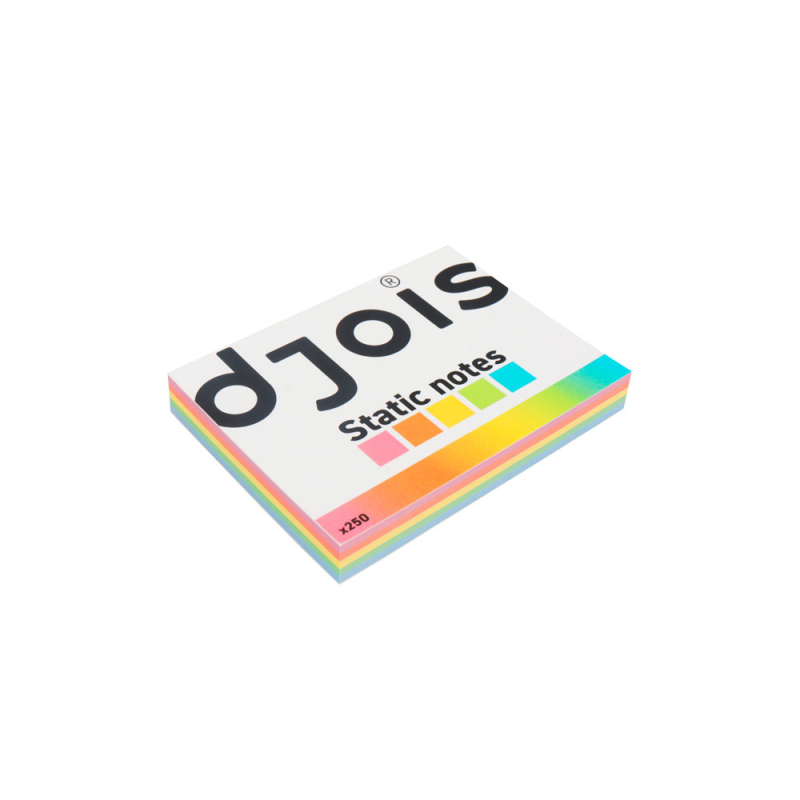 Bloc de notas electrostaticas quita y pon djois 75x100 mm 250 hojas 5 colores surtidos