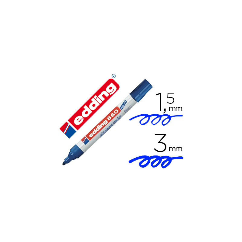 Rotulador edding para pizarra blanca 660 color azul punta redonda 1,5-3 mm recargable