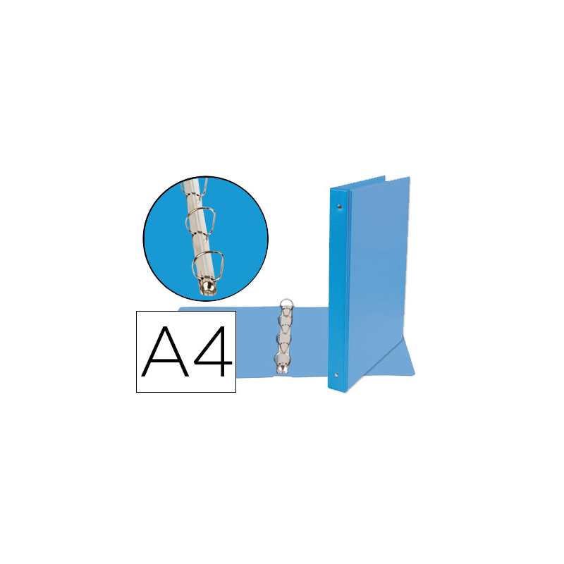 Carpeta de 4 anillas 25 mm mixtas liderpapel a4 carton forrado pvc azul