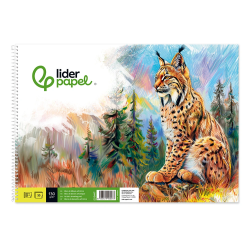 Bloc dibujo liderpapel artistico natura espiral 230x325mm 20 hojas 130g/m2 sin recuadro perforado