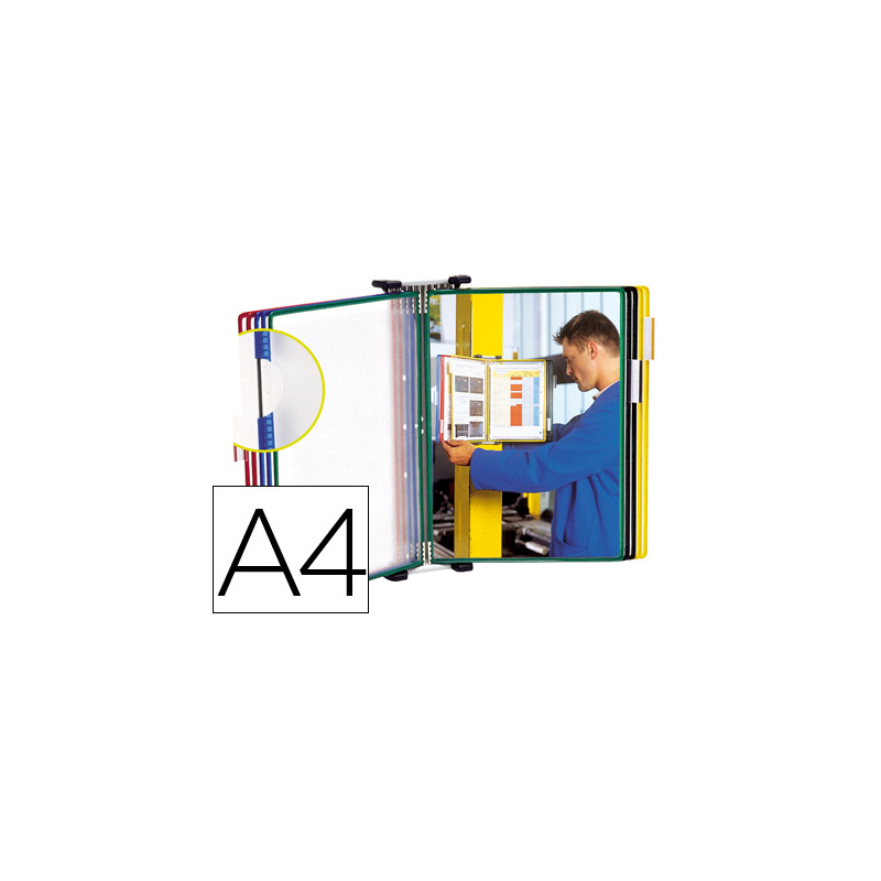 Portacatalogo de pared metalico djois con 10 fundas din a4 colores surtidos