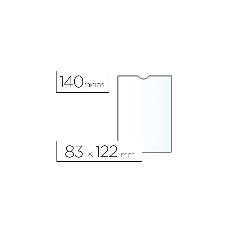 Funda portadocumento esselte plastico transparente 140 micras tamaño 83x122 mm