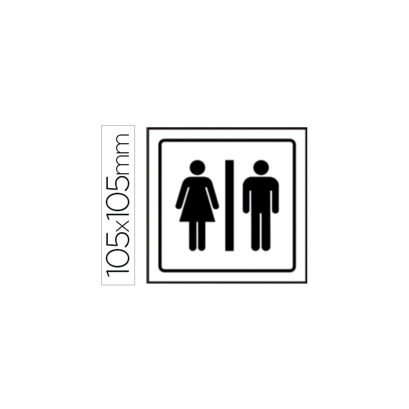 Pictograma syssa señal de aseos caballeros-señoras en pvc 105x105 mm